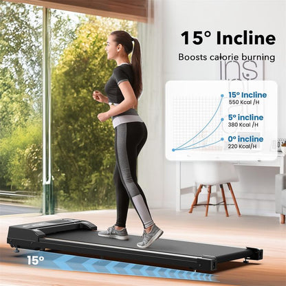 Incline Walking Pad Treadmill with Remote Control